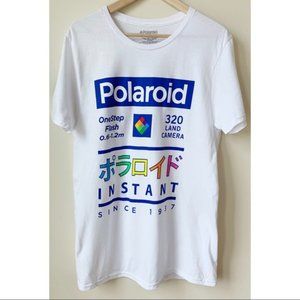 Polaroid | Men's White Tee With Japanese Lettering